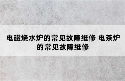 电磁烧水炉的常见故障维修 电茶炉的常见故障维修